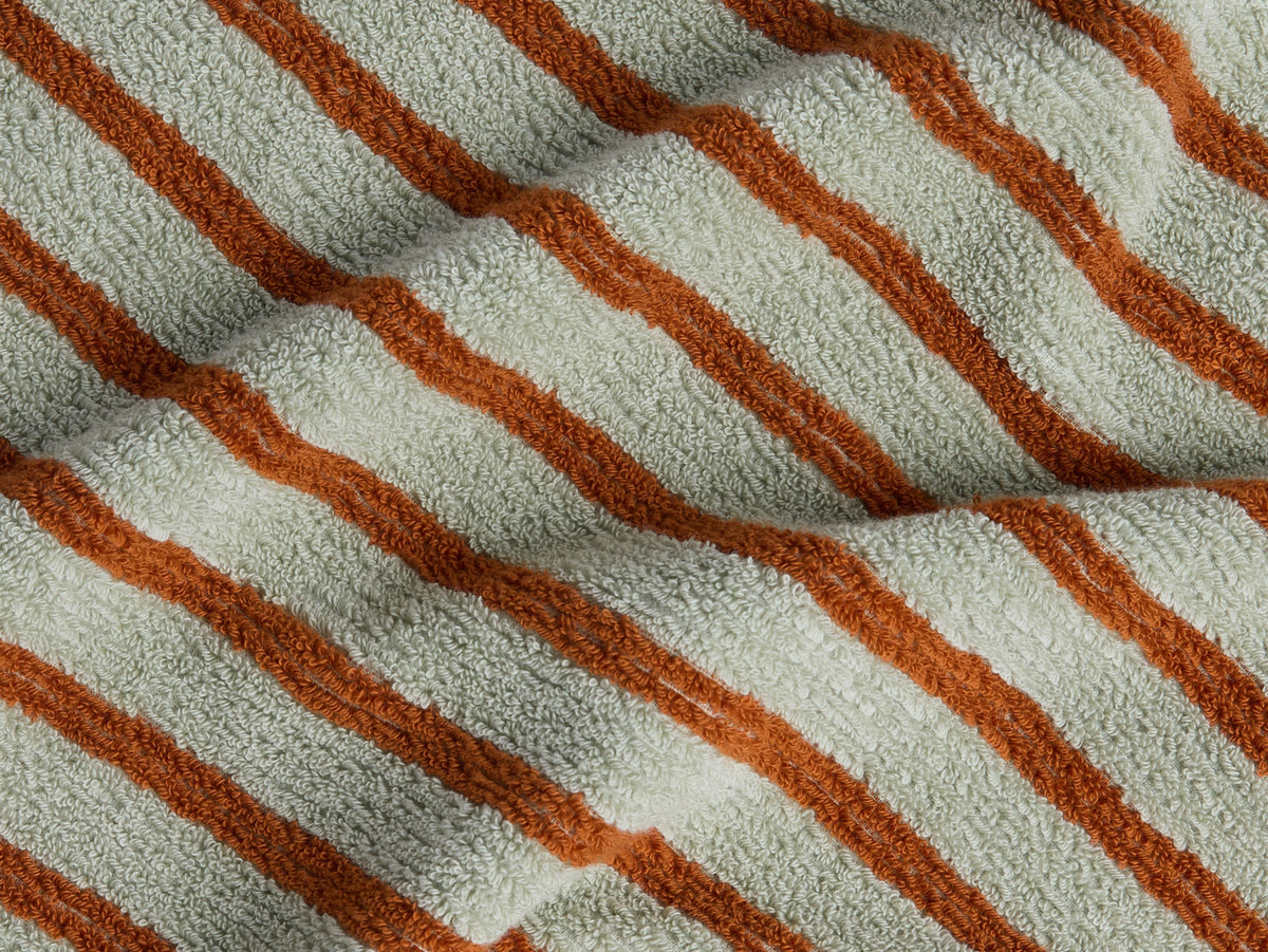 6+6 Organic Resort Stripe Bath Bundle - Sage with Russet - Image 3