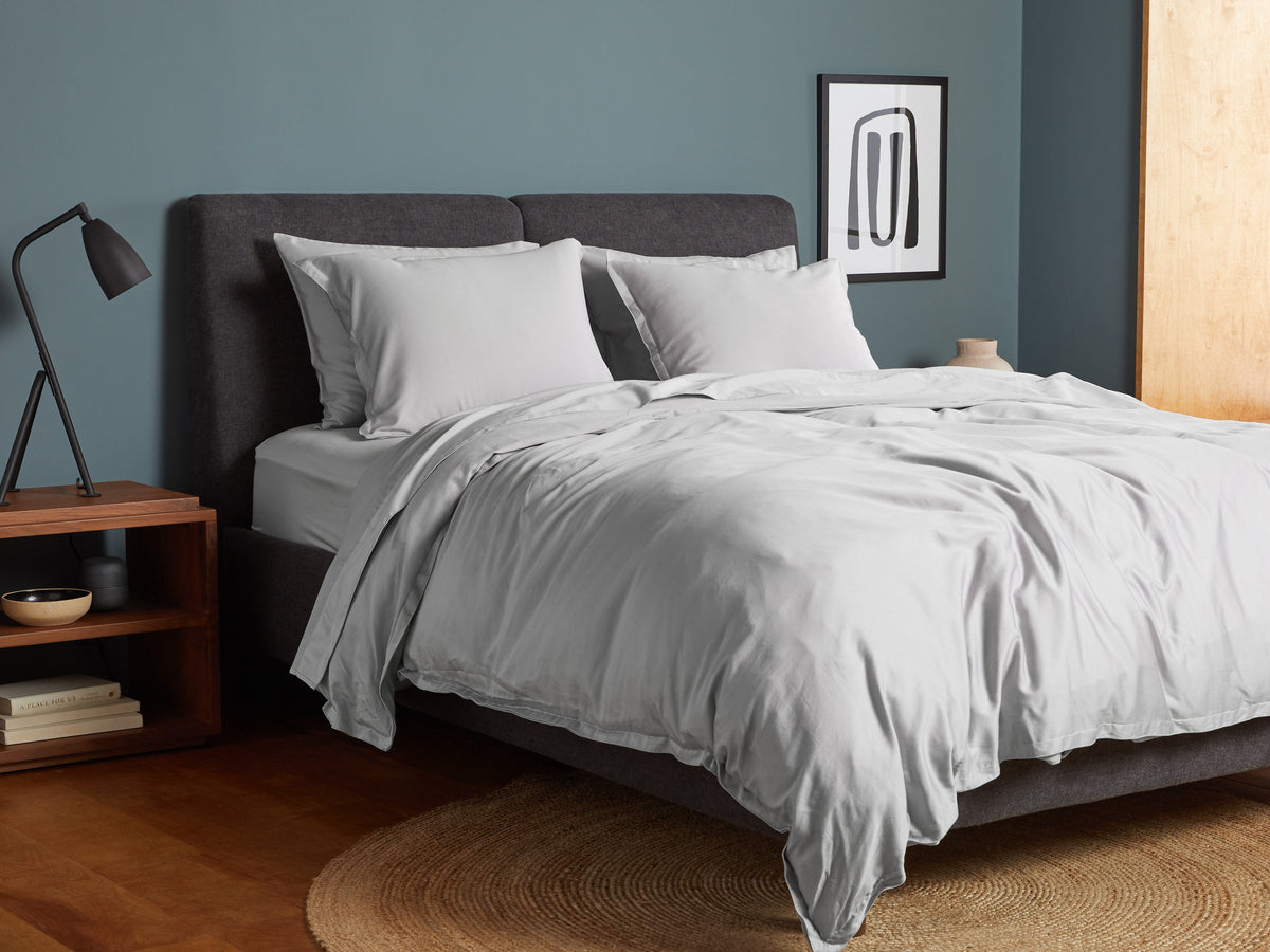 Sateen Sheet Set - Light Grey K/CK - Image 2