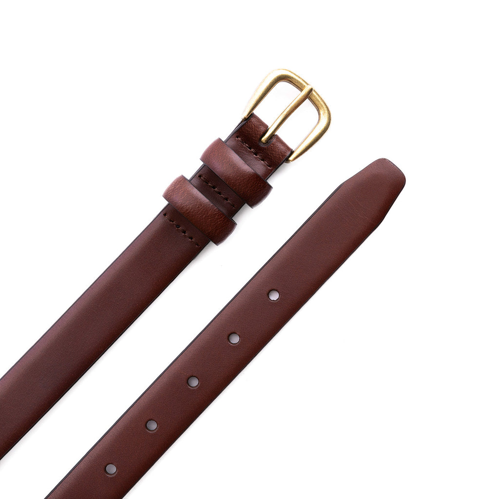 Women's Slim Double Loop Leather Belt - Image 5