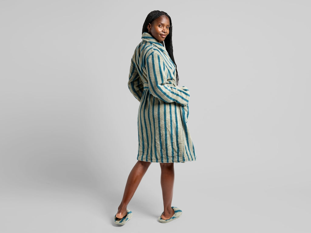 Terry Stripe Robe - FINAL SALE (Moss and Peacock) - Image 5