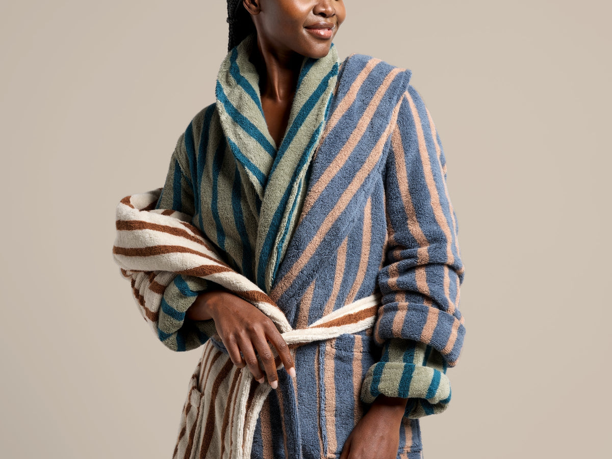 Terry Stripe Robe - FINAL SALE (Moss and Peacock) - Image 6