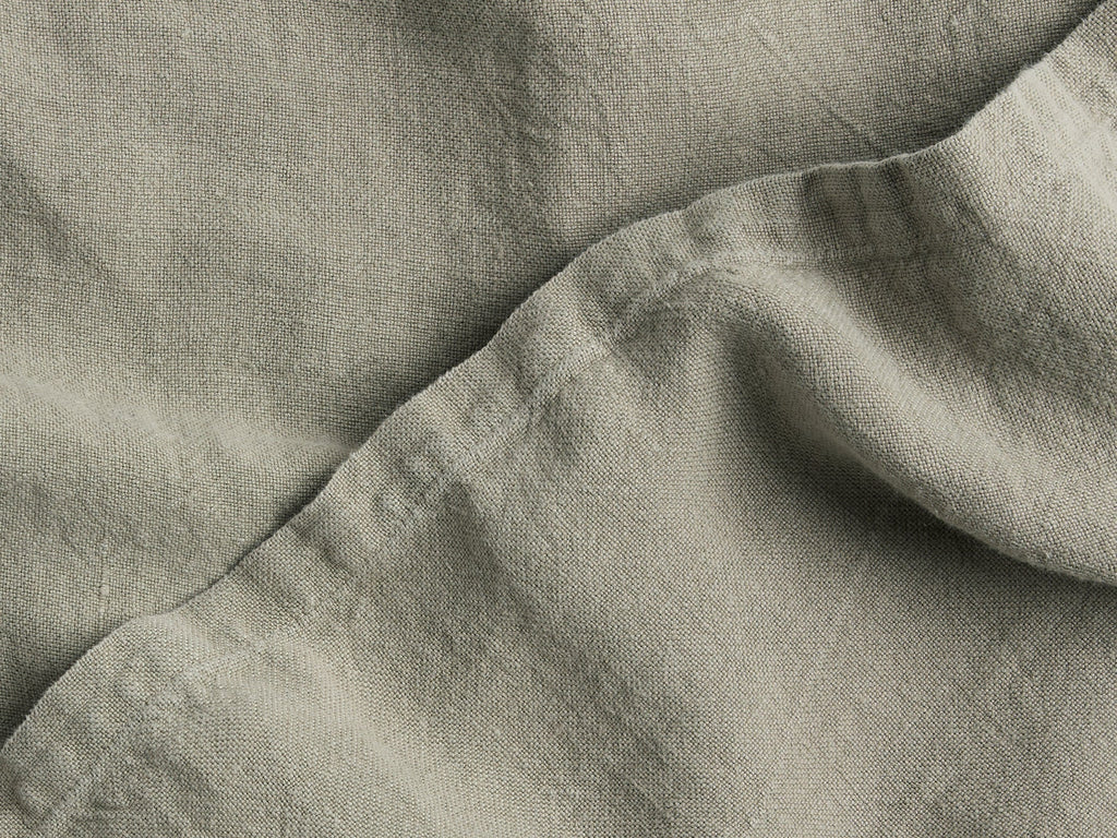 Vintage Linen Bed Blanket (Moss) - Image 3