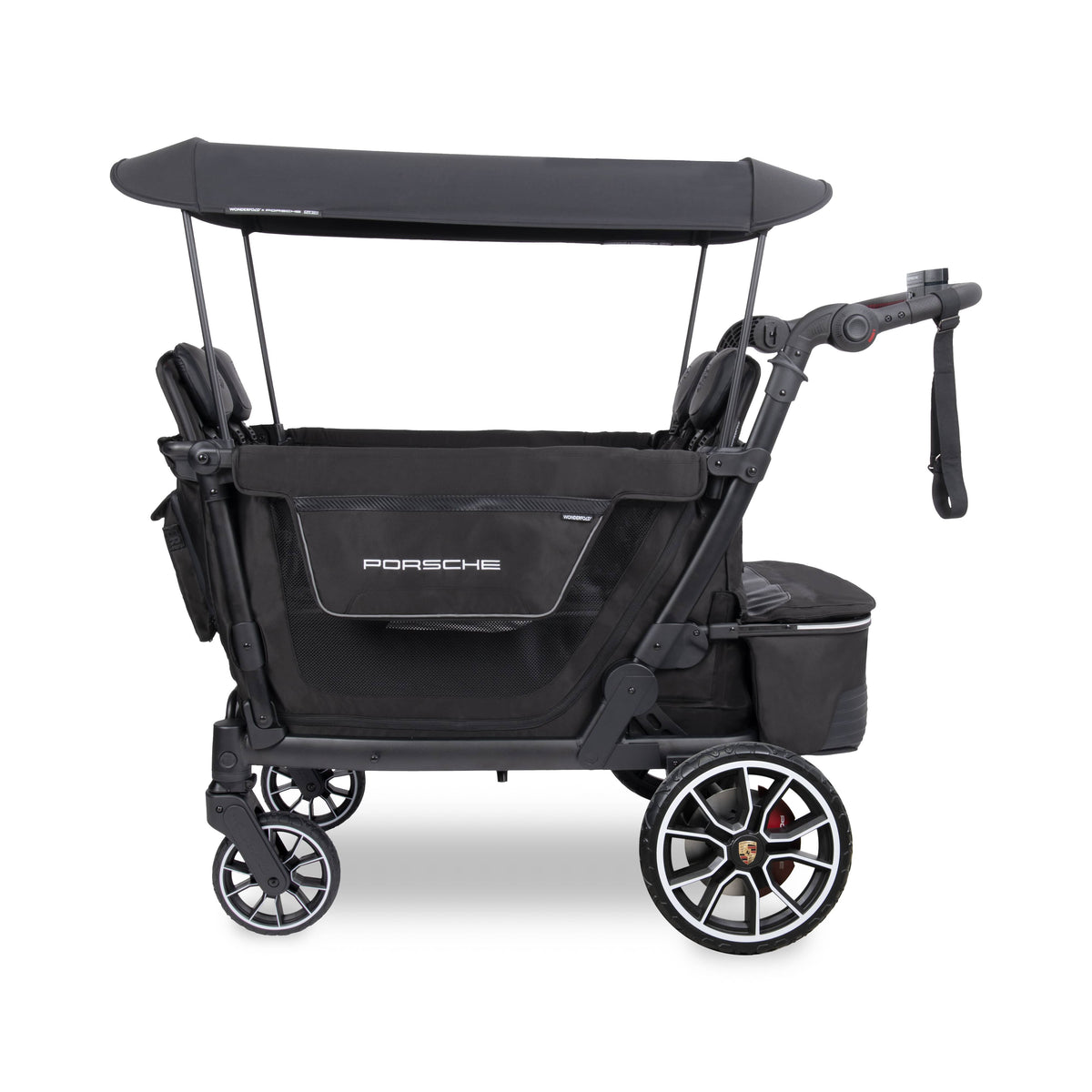 WonderFold L4 Quad (4 Seater) Stroller Wagon with Electric Wheels - Porsche - Image 3