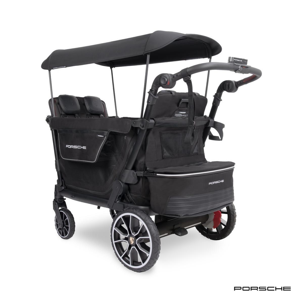 WonderFold L4 Quad (4 Seater) Stroller Wagon with Electric Wheels - Porsche