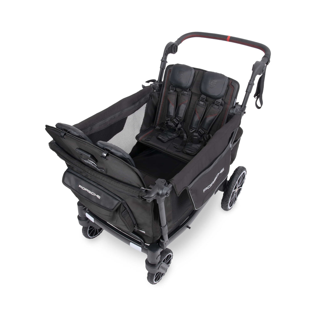 WonderFold L4 Quad (4 Seater) Stroller Wagon with Non-Electric Wheels - Porsche - Image 7