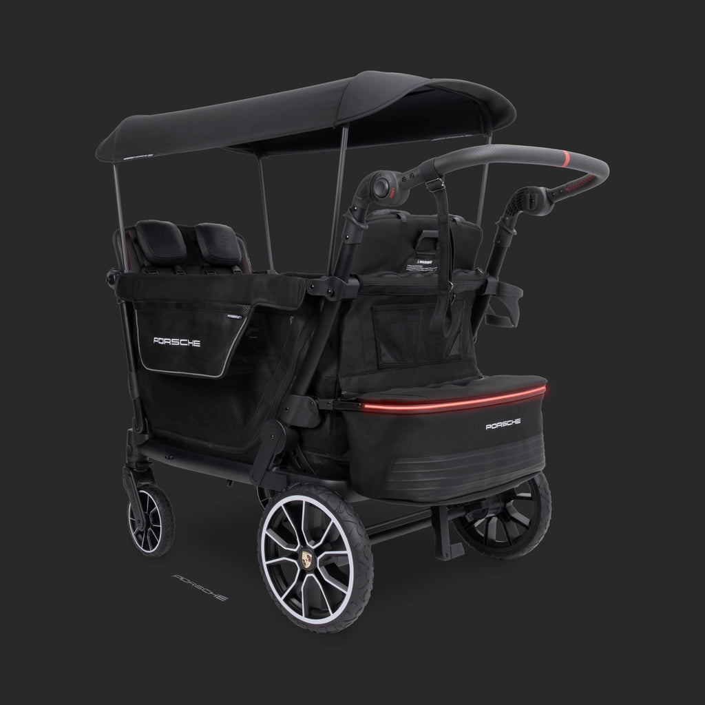 WonderFold L4 Quad (4 Seater) Stroller Wagon with Non-Electric Wheels - Porsche - Image 12